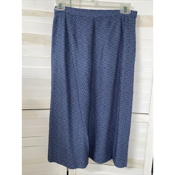 Handmade 60s A Line Pencil Wiggle Skirt Women’s Vintage Blue Twill Zip 26” Small - Picture 1 of 6